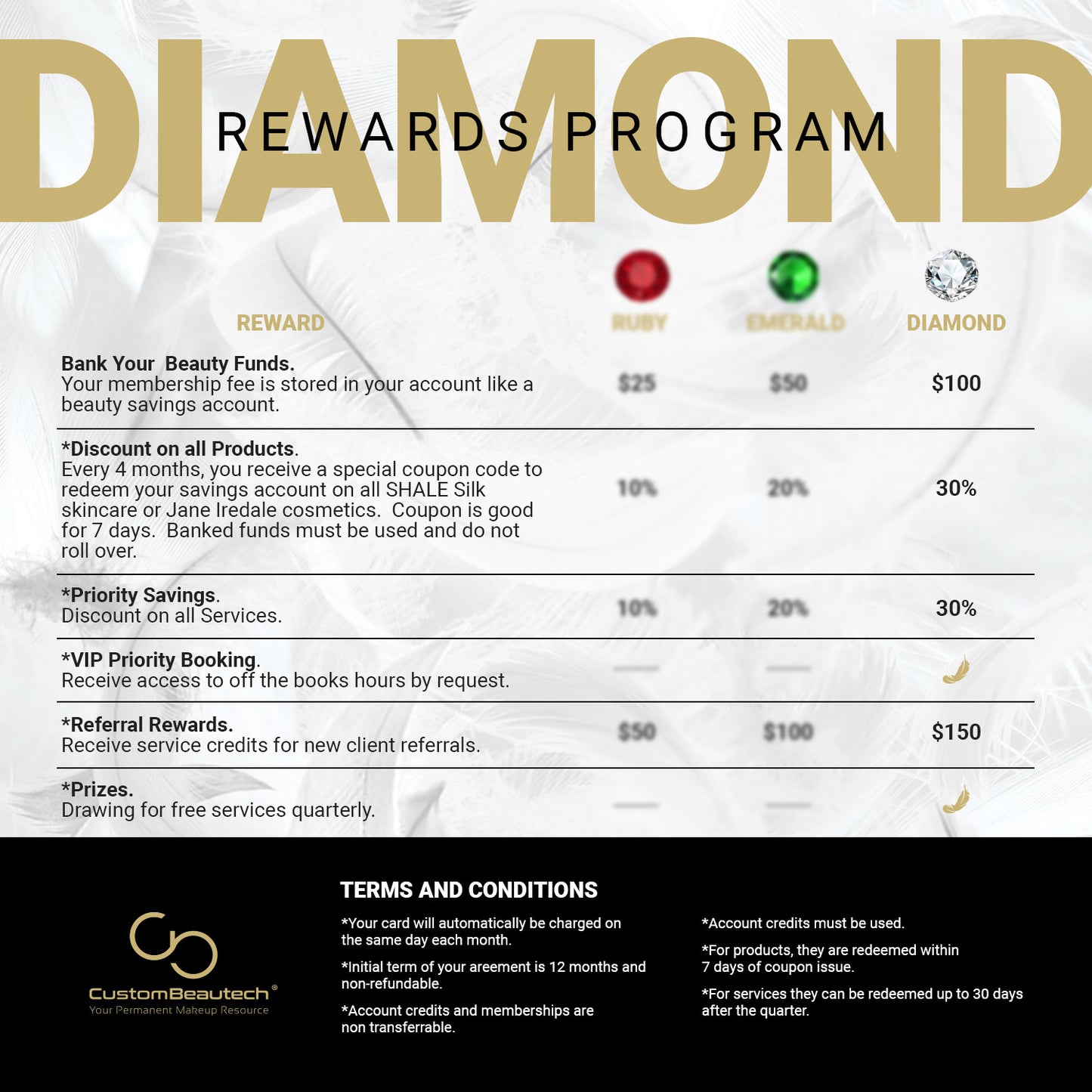 Beaute Rewards - Diamond Membership $100 per month