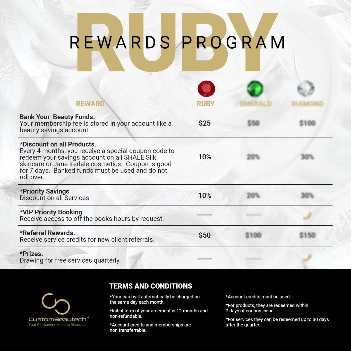 Beaute Rewards - Ruby Membership $25 per month